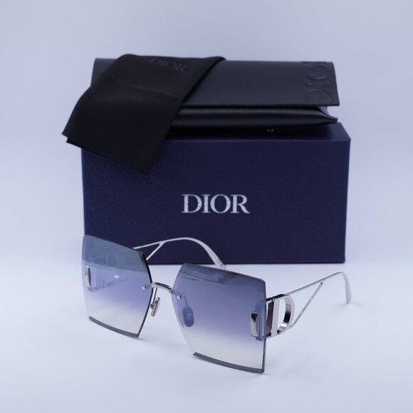 Dior 30MONTAIGNE S7U F0A6 Square Sunglasses - Silver/Grey Gradient Mirror - Picture 1 of 9